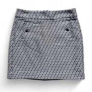 LOFT Dark Gray-Off White Textured Pocket Skirt